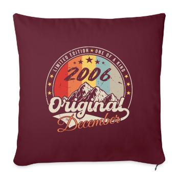 Vintage Cadeau D'anniversaire - Décembre 2006 - Housse de coussin décorative 45 x 45 cm - bordeaux - Devant