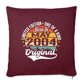 Mai 2004 Cadeau d’anniversaire né en Mai 2004 - Housse de coussin décorative 45 x 45 cm - bordeaux - Devant
