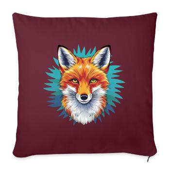 Renard - Illustration - Housse de coussin décorative 45 x 45 cm - bordeaux - Devant