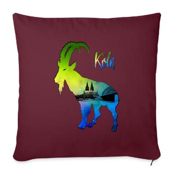 Kölner Dom Geißbock Hennes - Housse de coussin décorative 45 x 45 cm - bordeaux - Devant