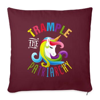Trample The Patriarchy Unicorn Power - Housse de coussin décorative 45 x 45 cm - bordeaux - Devant