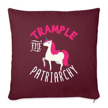 Trample The Patriarchy Unicorn Power - Housse de coussin décorative 45 x 45 cm - bordeaux - Devant