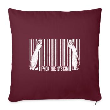 Provocation Provocatrice Fuck The System - Housse de coussin décorative 45 x 45 cm - bordeaux - Devant