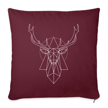 Polygon Hirsch weiss - Sofakissenbezug 45 x 45 cm - Burgunderrot - Vorne