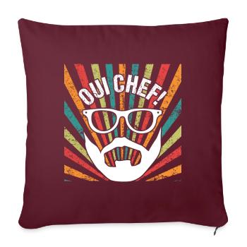 Oui Chef Bearded Chef Cuisine Restaurant - Housse de coussin décorative 45 x 45 cm - bordeaux - Devant