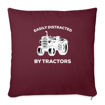 Facilement distrait par les tracteurs Bauer agriculteur - Housse de coussin décorative 45 x 45 cm - bordeaux - Devant