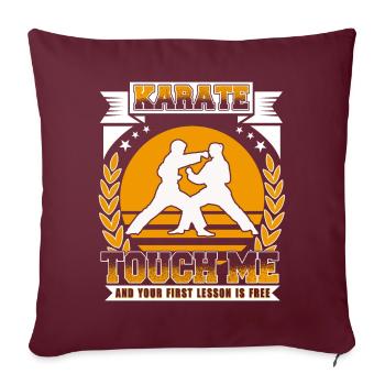 Cadeau de sport - Leçon sans karaté - Housse de coussin décorative 45 x 45 cm - bordeaux - Devant