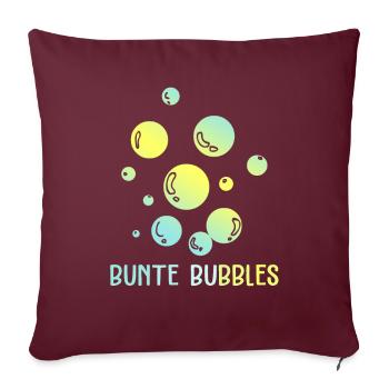 Conception de chemise drôle de bulles de bulles colorées - Housse de coussin décorative 45 x 45 cm - bordeaux - Devant