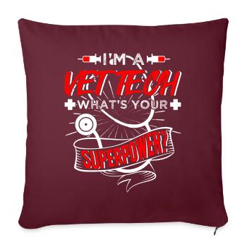 Vet Tech Veterinary Technician Job Title - Housse de coussin décorative 45 x 45 cm - bordeaux - Devant