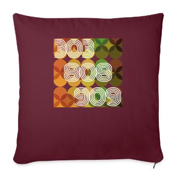 303 808 909 analog Synth Retro T-Shirt Geschenk - Sofakissenbezug 45 x 45 cm - Burgunderrot - Vorne