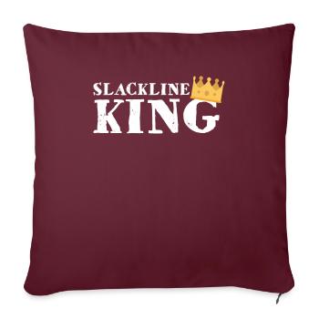 Slackline König Freizeit Hobby Geschenk Lustig - Sofakissenbezug 45 x 45 cm - Burgunderrot - Vorne