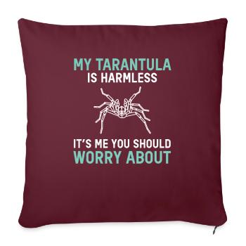 Ma tarentule est sans danger Spider Terrarium animal - Housse de coussin décorative 45 x 45 cm - bordeaux - Devant