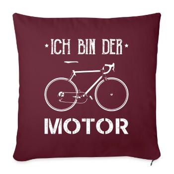 Ich bin der Motor Fahrrad MTB - Sofakissenbezug 45 x 45 cm - Burgunderrot - Vorne