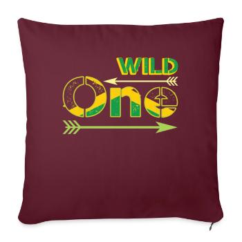 Drapeau de la Jamaïque Wild One - Housse de coussin décorative 45 x 45 cm - bordeaux - Devant