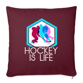 Hockey hockey sur gazon - Housse de coussin décorative 45 x 45 cm - bordeaux - Devant