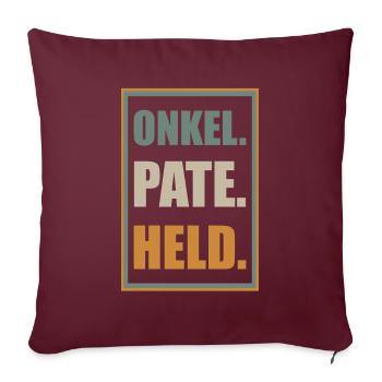 Onkel Pate Held - Sofakissenbezug 45 x 45 cm - Burgunderrot - Vorne