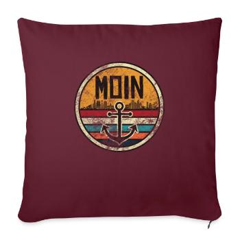 Moin Anker aime Brême Hambourg - Housse de coussin décorative 45 x 45 cm - bordeaux - Devant