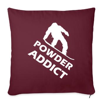 snowboard powder addict snowboarden - Sofakissenbezug 45 x 45 cm - Burgunderrot - Vorne