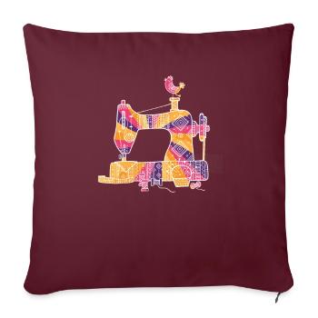 Machine à coudre Schneider Couture Couturière - Housse de coussin décorative 45 x 45 cm - bordeaux - Devant