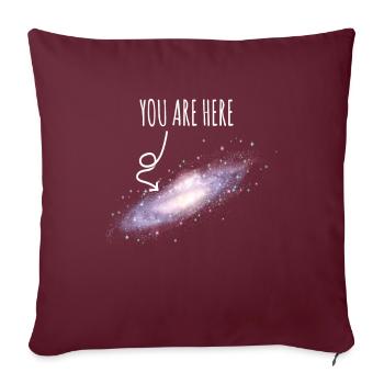 Vous êtes ici galaxie astronomie planète univers - Housse de coussin décorative 45 x 45 cm - bordeaux - Devant