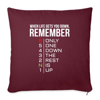Quand la vie vous fait chuter - Housse de coussin décorative 45 x 45 cm - bordeaux - Devant