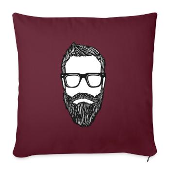 Bart Gesicht Beard Face - Sofakissenbezug 45 x 45 cm - Burgunderrot - Vorne