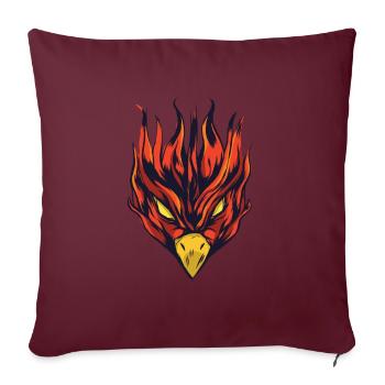 Aigle oiseau tête feu oiseau - Housse de coussin décorative 45 x 45 cm - bordeaux - Devant