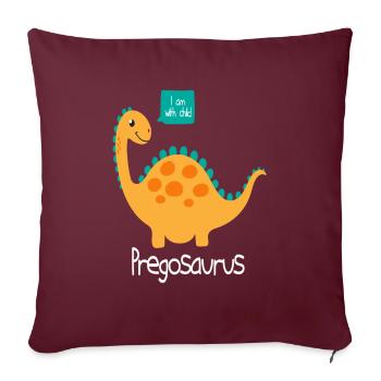 Dinosaures de grossesse Pregosaurus - Housse de coussin décorative 45 x 45 cm - bordeaux - Devant