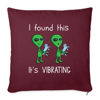 J'ai trouvé ça son chat vibrant extraterrestre - Housse de coussin décorative 45 x 45 cm - bordeaux - Devant