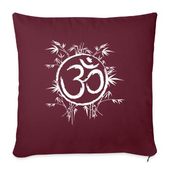 Conception de yoga symbole aum - Housse de coussin décorative 45 x 45 cm - bordeaux - Devant