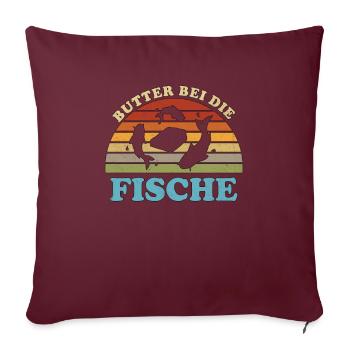 Sprüche Plattdeutsch - Sofakissenbezug 45 x 45 cm - Burgunderrot - Vorne