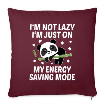 Panda Lazy Energy Saving Mode Anime Faulenzer Faul - Sofakissenbezug 45 x 45 cm - Burgunderrot - Vorne