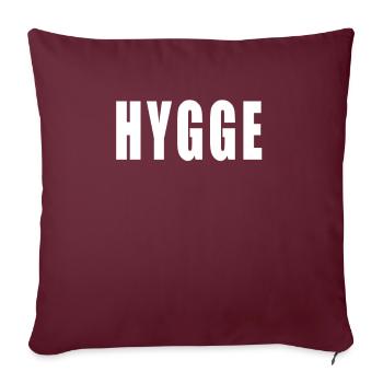 Hygge Danemark Dane Scandinavie Danoise sagesse - Housse de coussin décorative 45 x 45 cm - bordeaux - Devant