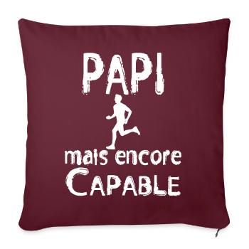 Papi mais encore Capable Courreur blanc - Housse de coussin décorative 45 x 45 cm - bordeaux - Devant