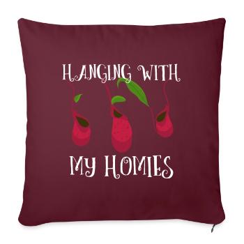 Carnivorous Plant Nepenthes Hanging With My Homies - Sofa pillowcase 17,3'' x 17,3'' (45 x 45 cm) - burgundy - Front