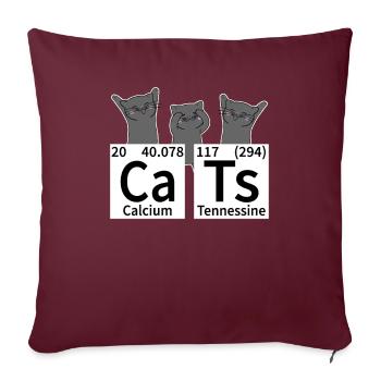 Cats Chat Chats Chimie Chimistes Tableau périodique - Housse de coussin décorative 45 x 45 cm - bordeaux - Devant