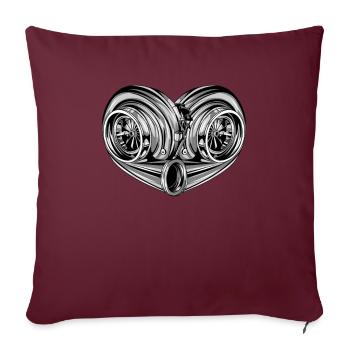 Turbocompresseur conception de coeur pour un mécanicien de voiture - Housse de coussin décorative 45 x 45 cm - bordeaux - Devant