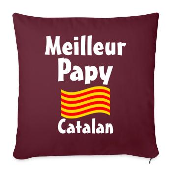 Meilleur Papy Catalan blanc - Housse de coussin décorative 45 x 45 cm - bordeaux - Devant