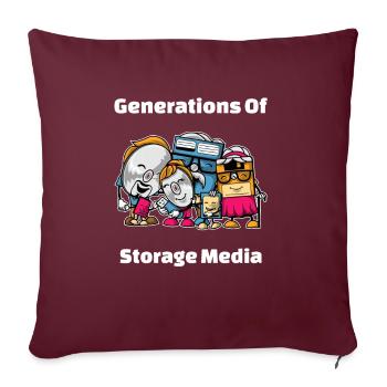 Générations de supports de stockage 1643 - Housse de coussin décorative 45 x 45 cm - bordeaux - Devant