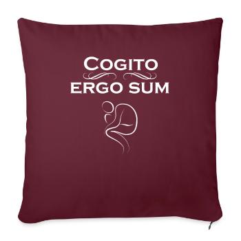 Latin pour les philosophes - Cogito Ergo Sum - Housse de coussin décorative 45 x 45 cm - bordeaux - Devant