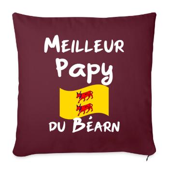 Meilleur Papy du Béarn blanc - Housse de coussin décorative 45 x 45 cm - bordeaux - Devant