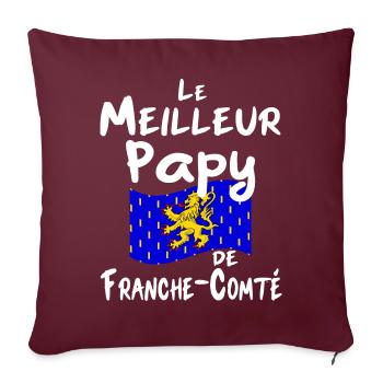 Le Meilleur Papy de Franche-Comté - Housse de coussin décorative 45 x 45 cm - bordeaux - Devant