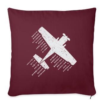 Cadeau d'alphabet phonétique de pilote d'avion - Housse de coussin décorative 45 x 45 cm - bordeaux - Devant