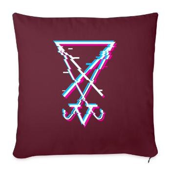 Sigil of Lucifer Esthétique Goth Satanist Gift - Housse de coussin décorative 45 x 45 cm - bordeaux - Devant