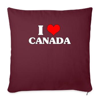 I Love Canada Anime Meme Cadeau - Housse de coussin décorative 45 x 45 cm - bordeaux - Devant