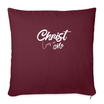 Christ vit en moi Christ Jésus Christian - Housse de coussin décorative 45 x 45 cm - bordeaux - Devant