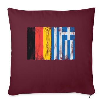 Allemagne Grèce cadeau 0752 - Housse de coussin décorative 45 x 45 cm - bordeaux - Devant