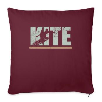 Kite kitesurf kitesurfers fans de kitesurf kite - Housse de coussin décorative 45 x 45 cm - bordeaux - Devant