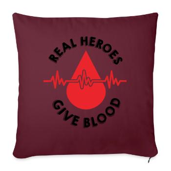 Rette Leben spende Blut Blutspende - Sofakissenbezug 45 x 45 cm - Burgunderrot - Vorne