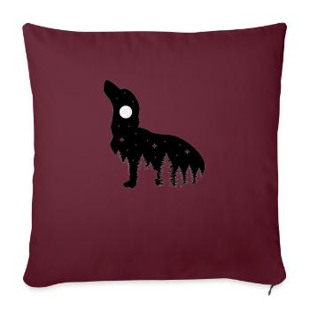 Teckel Teckel Teckel Lune Cadeau (1654) - Housse de coussin décorative 45 x 45 cm - bordeaux - Devant